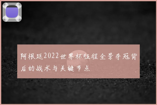 阿根廷2022世界杯征程全景夺冠背后的战术与关键节点
