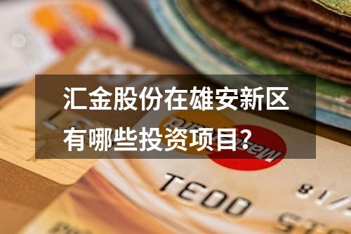 汇金股份在雄安新区有哪些投资项目？