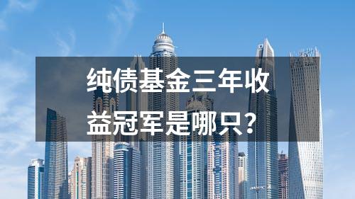 纯债基金三年收益冠军是哪只？