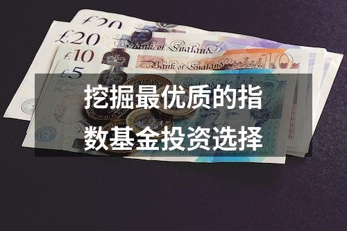 挖掘最优质的指数基金投资选择