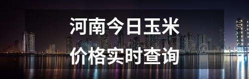 河南今日玉米价格实时查询