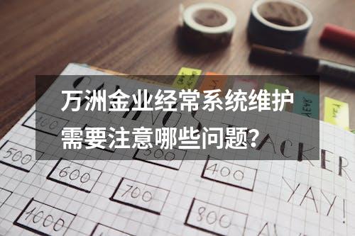 万洲金业经常系统维护需要注意哪些问题？