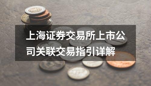 上海证券交易所上市公司关联交易指引详解