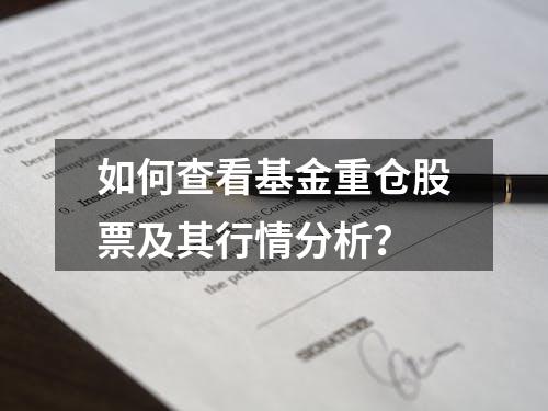 如何查看基金重仓股票及其行情分析？