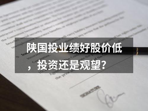 陕国投业绩好股价低，投资还是观望？