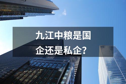 九江中粮是国企还是私企？