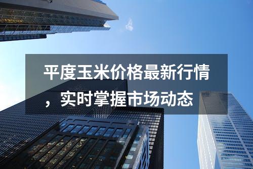 平度玉米价格最新行情，实时掌握市场动态