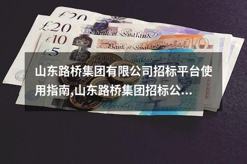 山东路桥集团有限公司招标平台使用指南,山东路桥集团招标公告最新动态