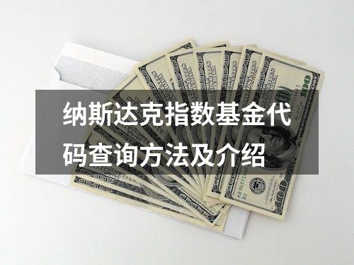 纳斯达克指数基金代码查询方法及介绍