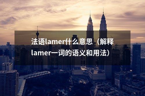 法语lamer什么意思（解释lamer一词的语义和用法）